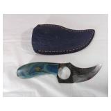 Curved Blade Knife with Custom Sheath