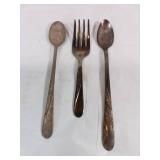 3 Silver-Plated Flatware Utensils