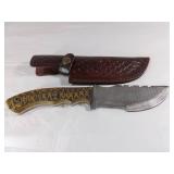 Fixed Blade Knife with Leather Sheath