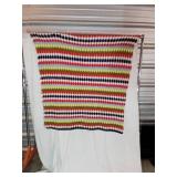 Handmade Afghan Blanket with Multicolor Design