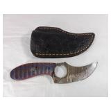 Damascus Skinning Knife with Sheath