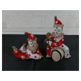 Ceramic Clown Figurines with Musical Themes