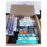 Boxed Collection of VHS Movies and Fitness Tapes