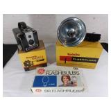 Vintage Kodak Camera and Flash Set with Flashbulbs