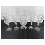 Crystal Vase and Coordinating Stemware Set