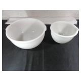 Milk Glass Mixing Bowls Set of Two
