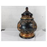 Lidded Decorative Vase with Gilded Accents