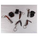 5 Damascus Steel Keychain Knives