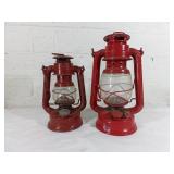 Red Metal Kerosene Lanterns
