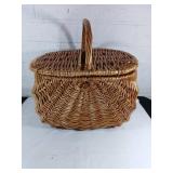Handwoven Wicker Basket with Handle