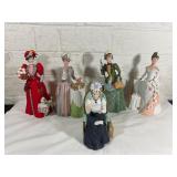 5 Avon Porcelain Figurines with Bases