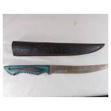 Damascus Steel Knife With Sheath