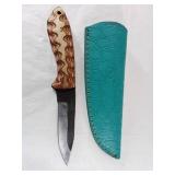 Damascus Blade Knife with Wood Handle