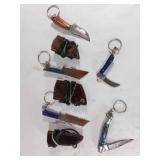 5 Damascus Steel Keychain Knives