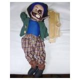 Clown Marionette Doll with Plaid Pants