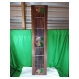 Rectangular Stained Glass Panel with Wooden Frame