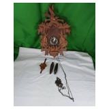 Carved Wooden Cuckoo Clock with Pendulum