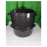 Three-Piece Porcelain on Steel Clam Steamer