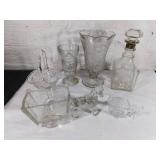 Clear Glass Decorative Lot with Various Forms