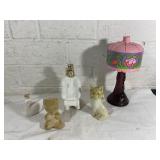 Decorative Figurines and Table Lamp