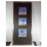 Framed and Matted Triple Tree Wall Art