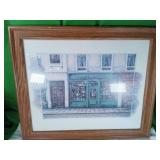Framed and Matted Print of Storefront Scene