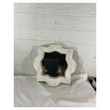 Scalloped White Wooden Wall Mirror