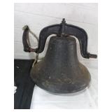 Cast Iron Bell with Mounting Housing and Wooden Po