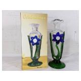 Glass Blue Iris 9 1/2ï¿½ï¿½ Decorative Vase