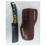 Damascus Steel Fixed-Blade Knife with Sheath