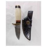 Damascus Fixed Blade Knife with Sheath