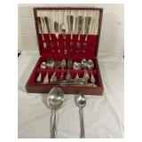 Silver-Plated Flatware Set in Wooden Case