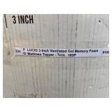 Lucid 3-Inch Gel Memory Foam Twin Mattress Topper