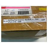 Americo Red Buffing Pads, 17-Inch, Pack of 5