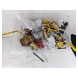 Tote of Brass Pipe Fittings and Control Valves