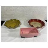 Two Glass Bowls and McCoy USA Planter