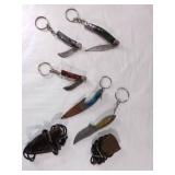 5 Damascus Steel Key Chain Knives