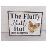 Metal Chicken-Themed Decorative Sign