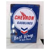 Chevron Gasoline Advertising Metal Sign