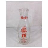 Goodale Dairy Glass Milk Bottle with Red Print