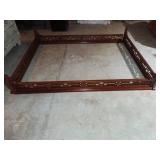 Japanese Wooden Bed Frame with Geometric Lattice