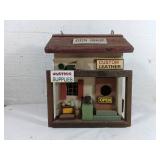 Handcrafted Wooden Birdhouse with Storefront Desig