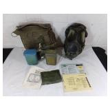 Military Gas Mask with Accessories and Manuals