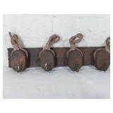 Wooden Pulley Wall Art With Rope Accents