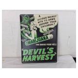 Metal Advertising Sign ï¿½Devilï¿½s Harvestï¿½