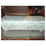 Distressed Two-Drawer Wooden Dresser