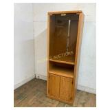 Wood Display Cabinet with Glass Doors