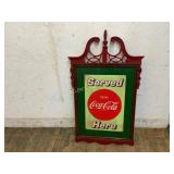 Coca-Cola Advertising Sign with Ornate Red Frame