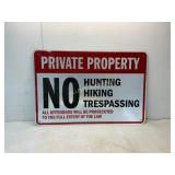 Private Property Metal Warning Sign