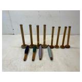12 Wooden Textile Bobbins and Spools
